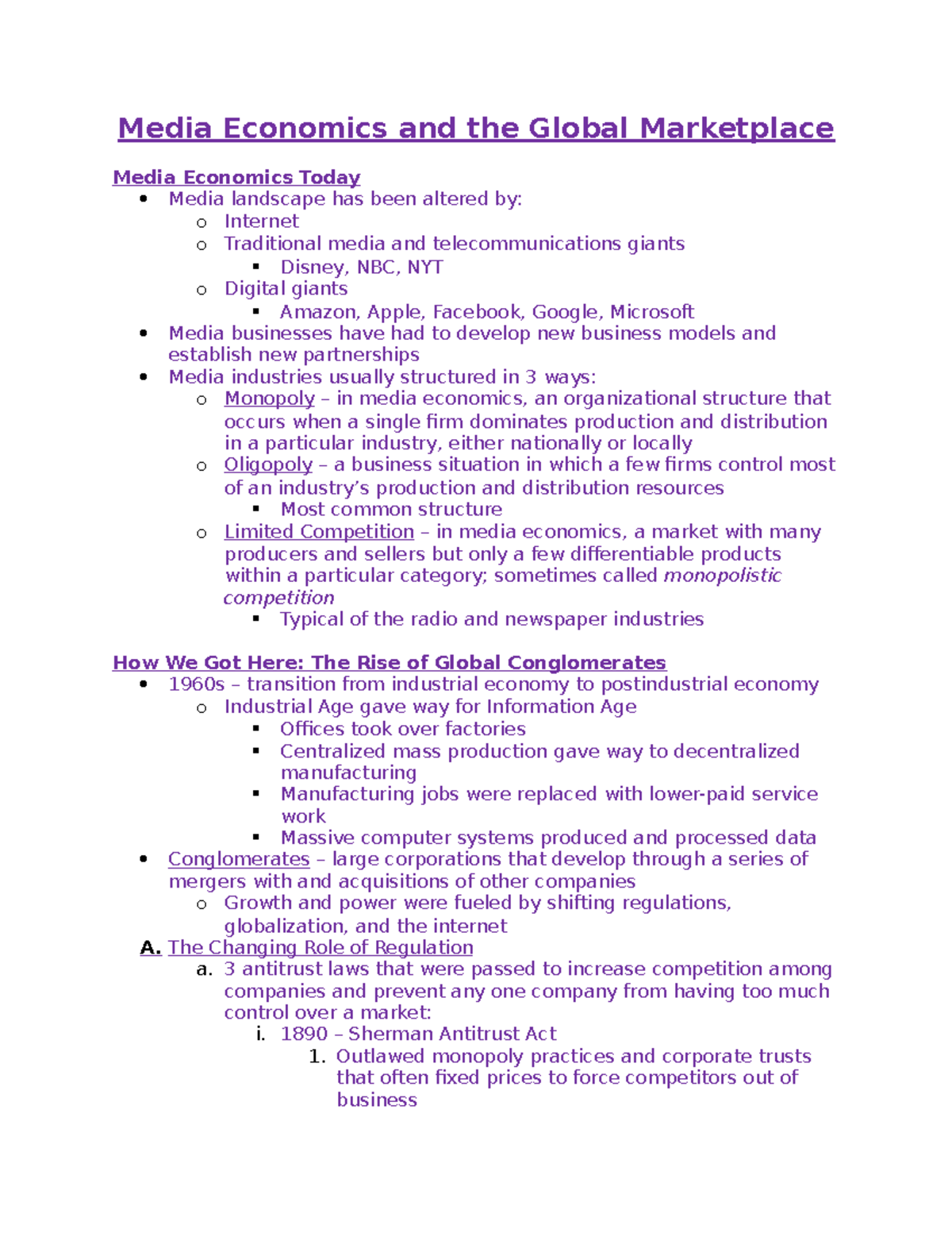 COM 107 Chap 13 Media Economics and the Global Marketplace Media