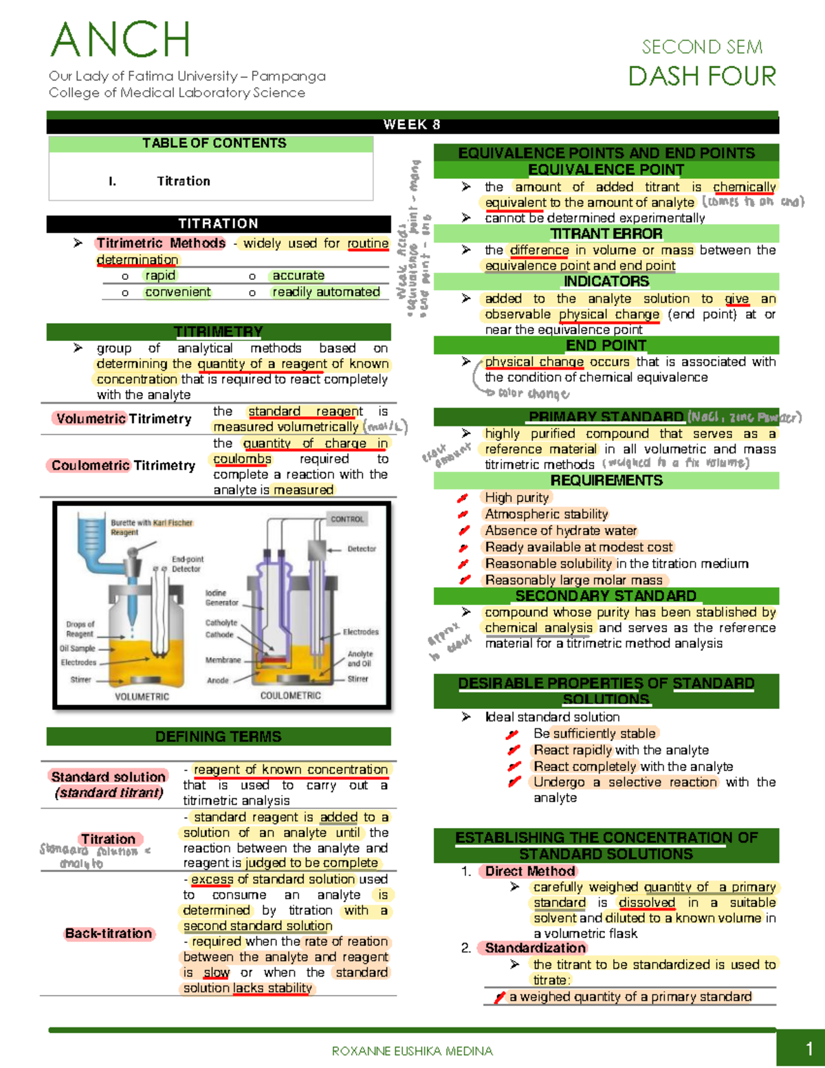 Lesson 6 - Titration - ANCH Our Lady of Fatima University – Pampanga ...