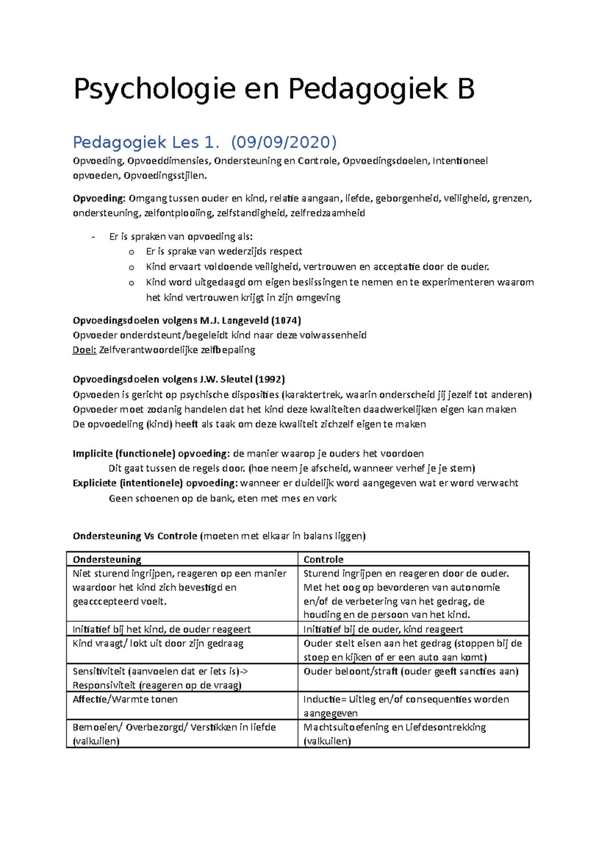 Psychologie En Pedagogiek B - Psychologie En Pedagogiek B Pedagogiek ...