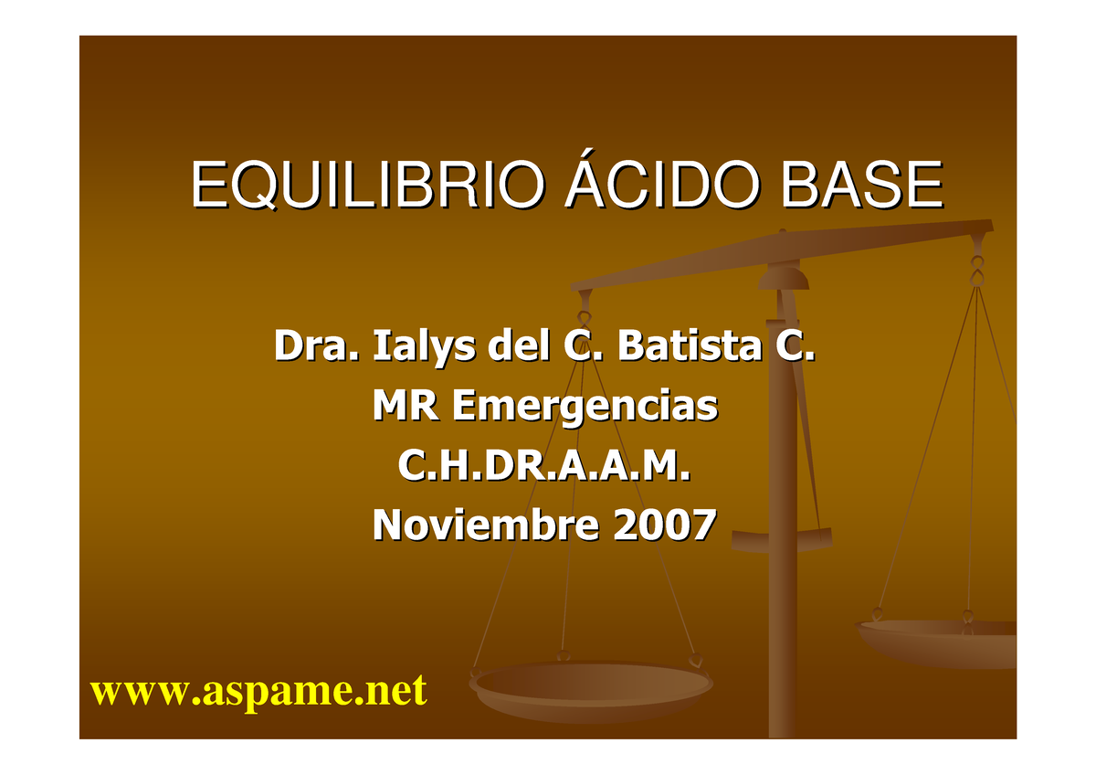 Equilibrio Acido-base - EQUILIBRIOEQUILIBRIO ÁÁCIDO BASECIDO BASE - Studocu