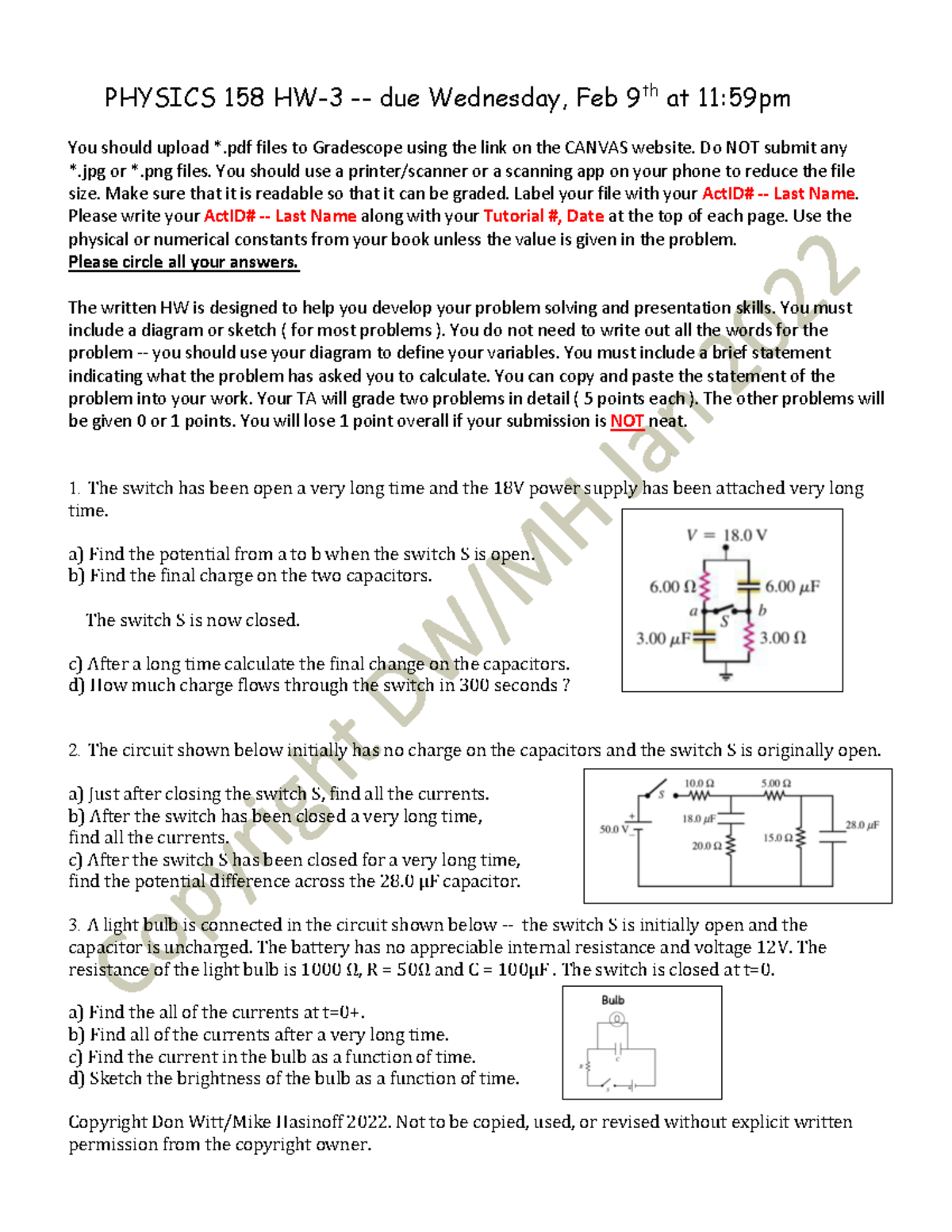 HW-3-Jan 31-2022 - the hw3 of phys158 - PHYSICS 158 HW-3 - due ...