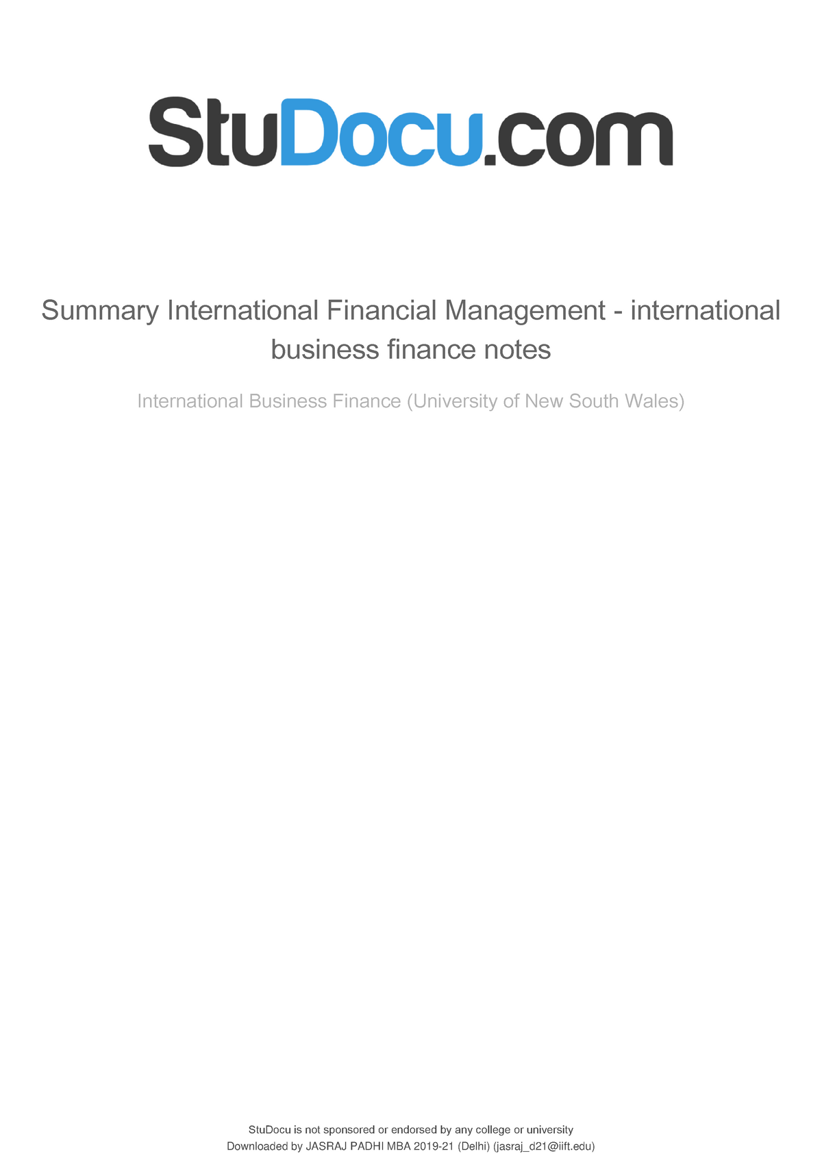 summary-international-financial-management-international-business-studocu