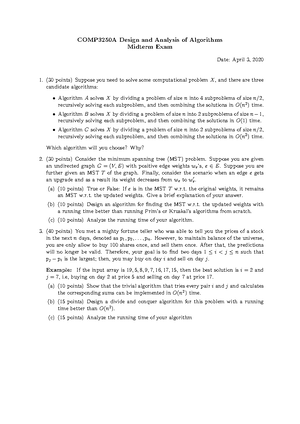 COMP3250B 2021-2022ProblemSetAssignment 5 Q12345 - CSIS 0250B Design ...