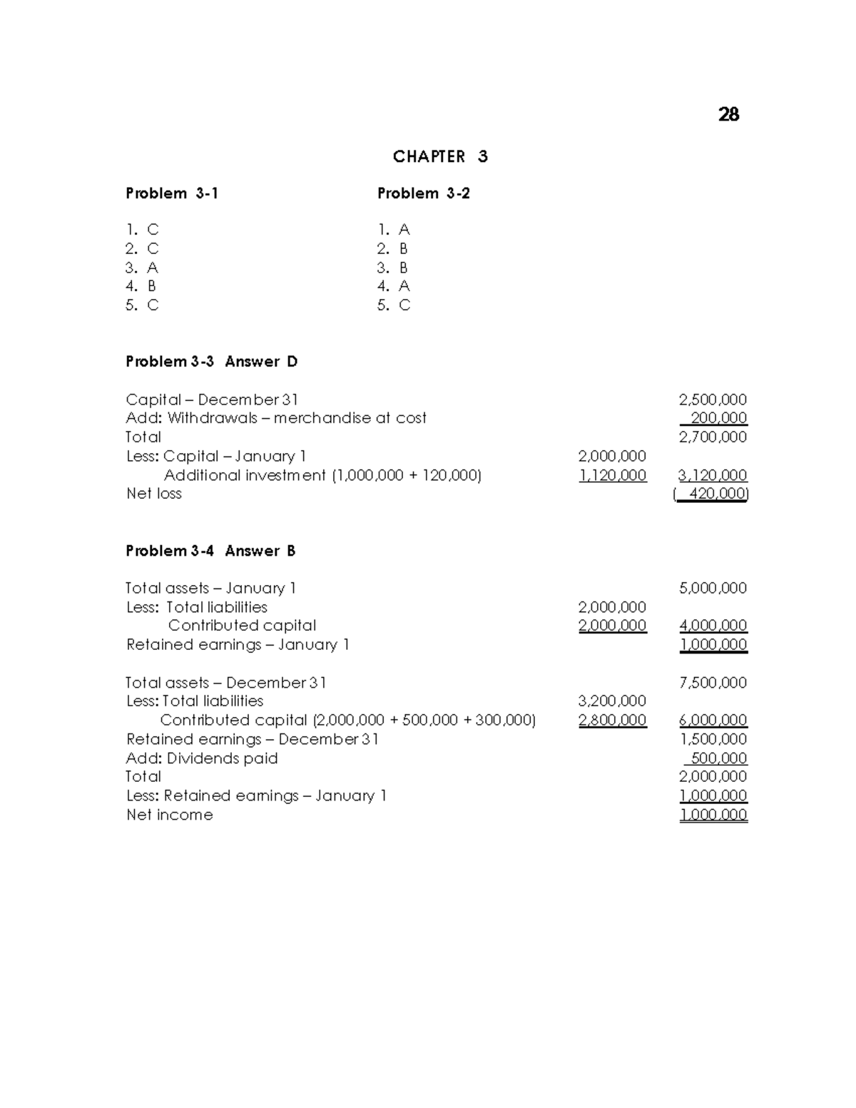 Chapter 03 To 04 - CHAPTER 3 Problem 3-1 Problem 3- C 1. A C 2. B A 3 ...