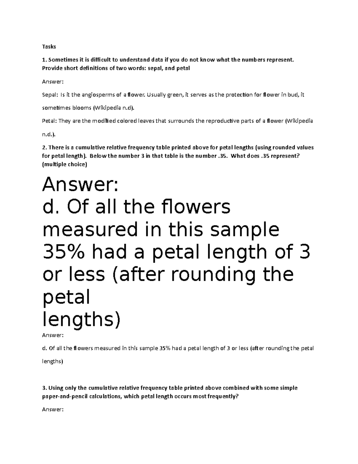 Assignment Unit 2 - Tasks Sometimes it is difficult to understand data ...