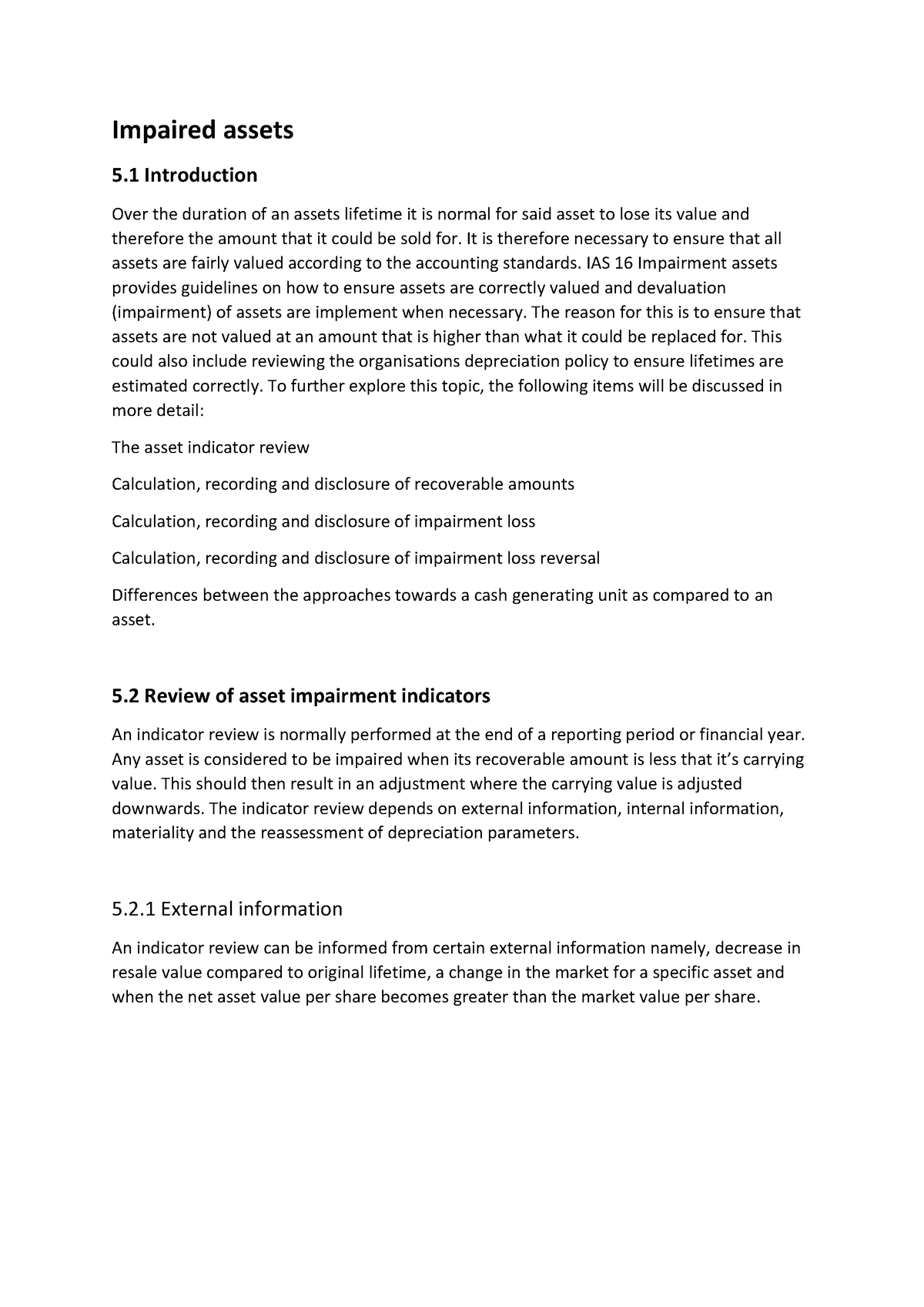 Impaired assets-Financial Accounting - Impaired assets 5 Introduction ...