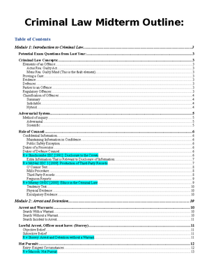 Criminal Law Outline - Criminal Law Outline Summary Disclosure ...