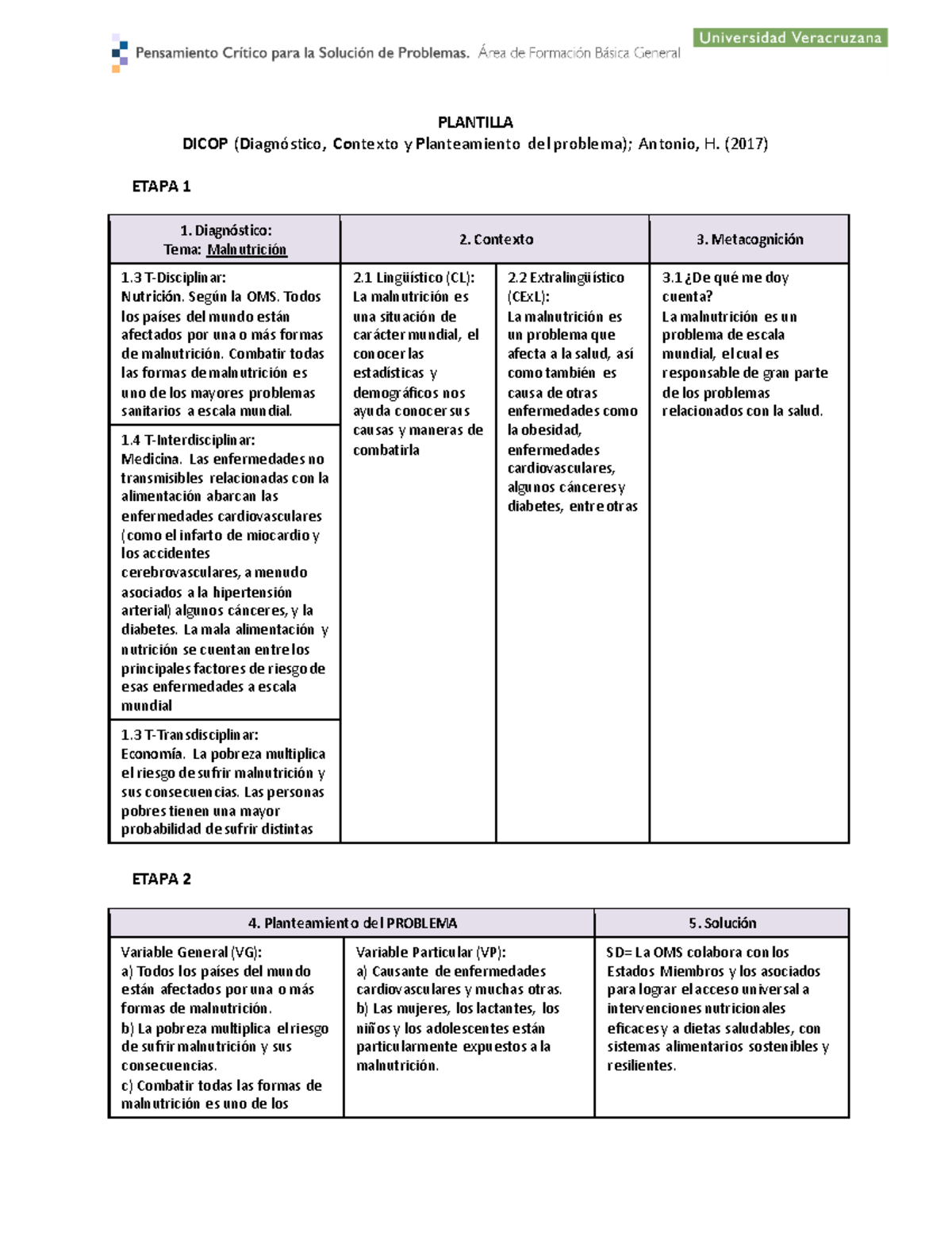 Ed Act Plantilla Dicop Diagn Stico Contexto Y Planteamiento Del Problema Antonio H