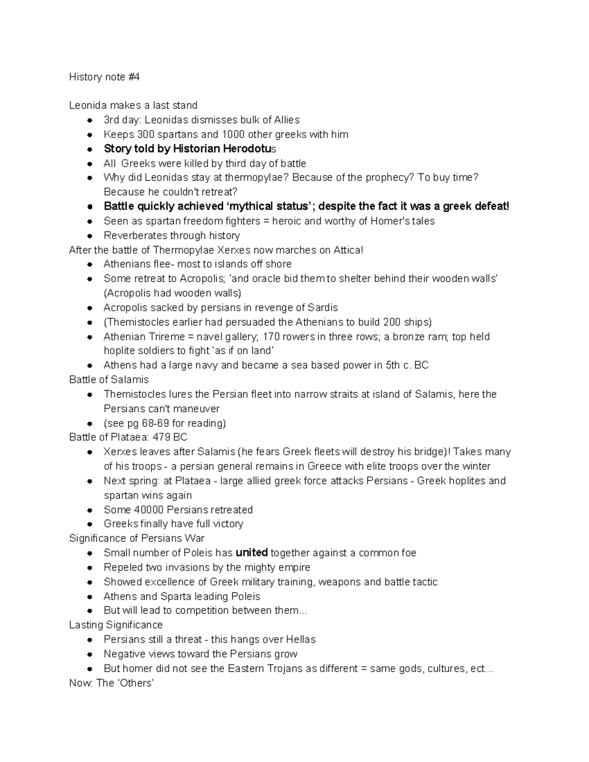 LEC 4 - lecture 4 notes - History note Leonida makes a last stand 3rd ...