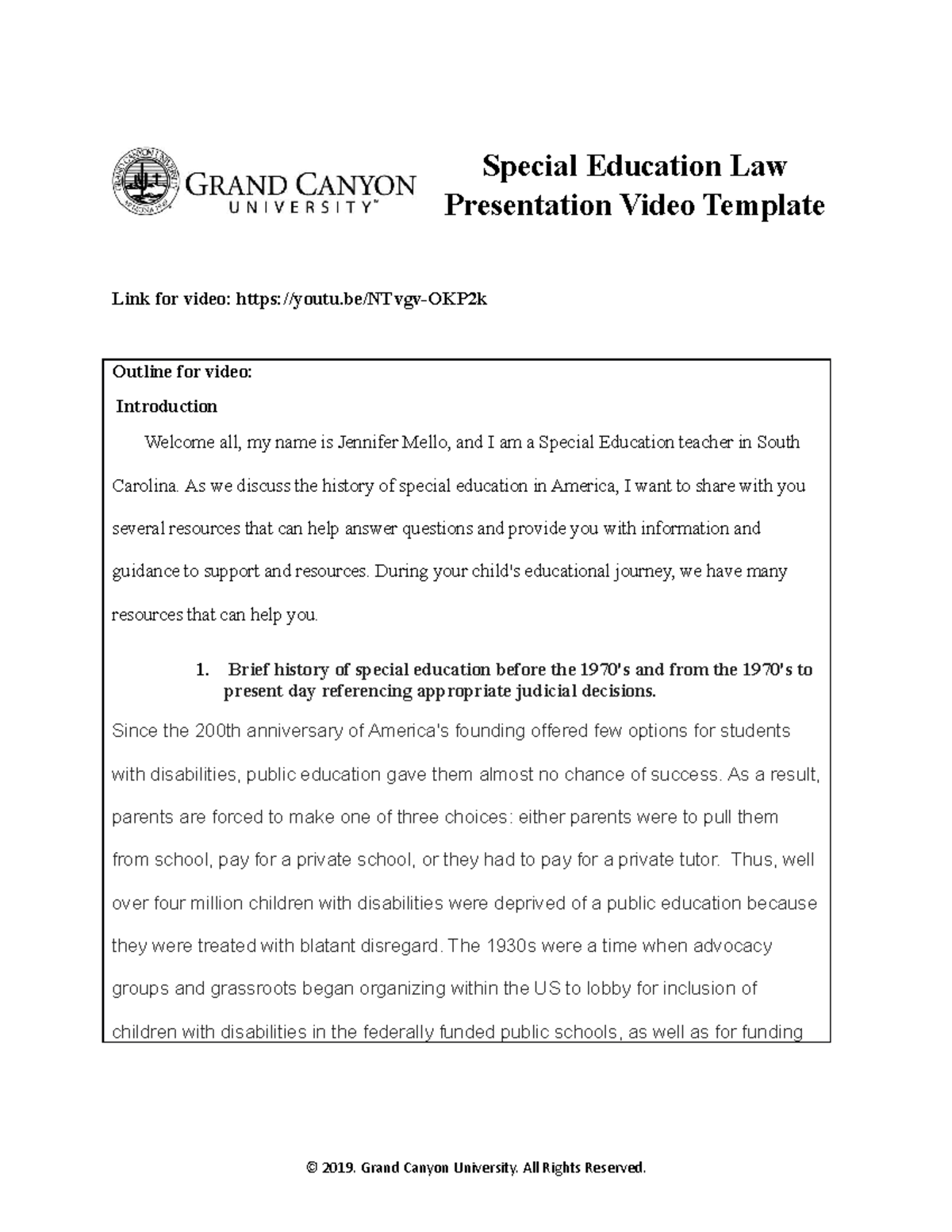 special education law presentation video template