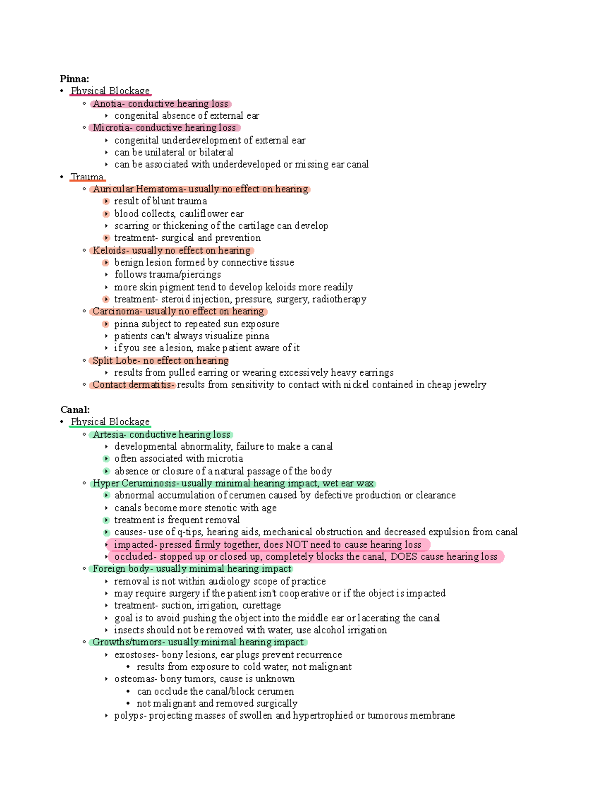 Disordered Otoscopy - lecture notes - Pinna: Physical Blockage Anotia ...