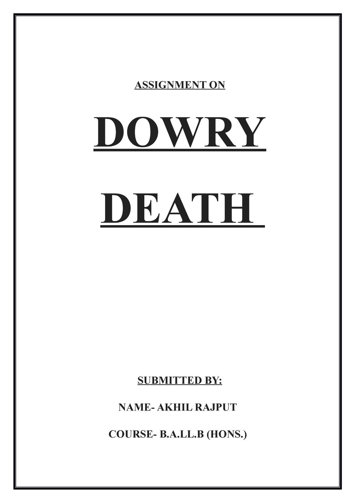 definition of dowry death