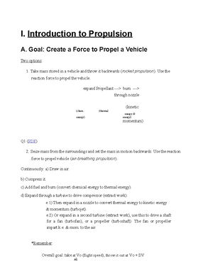 Aerospace Propulsion- I U9 assignment latest - IX. Energy Exchange with ...