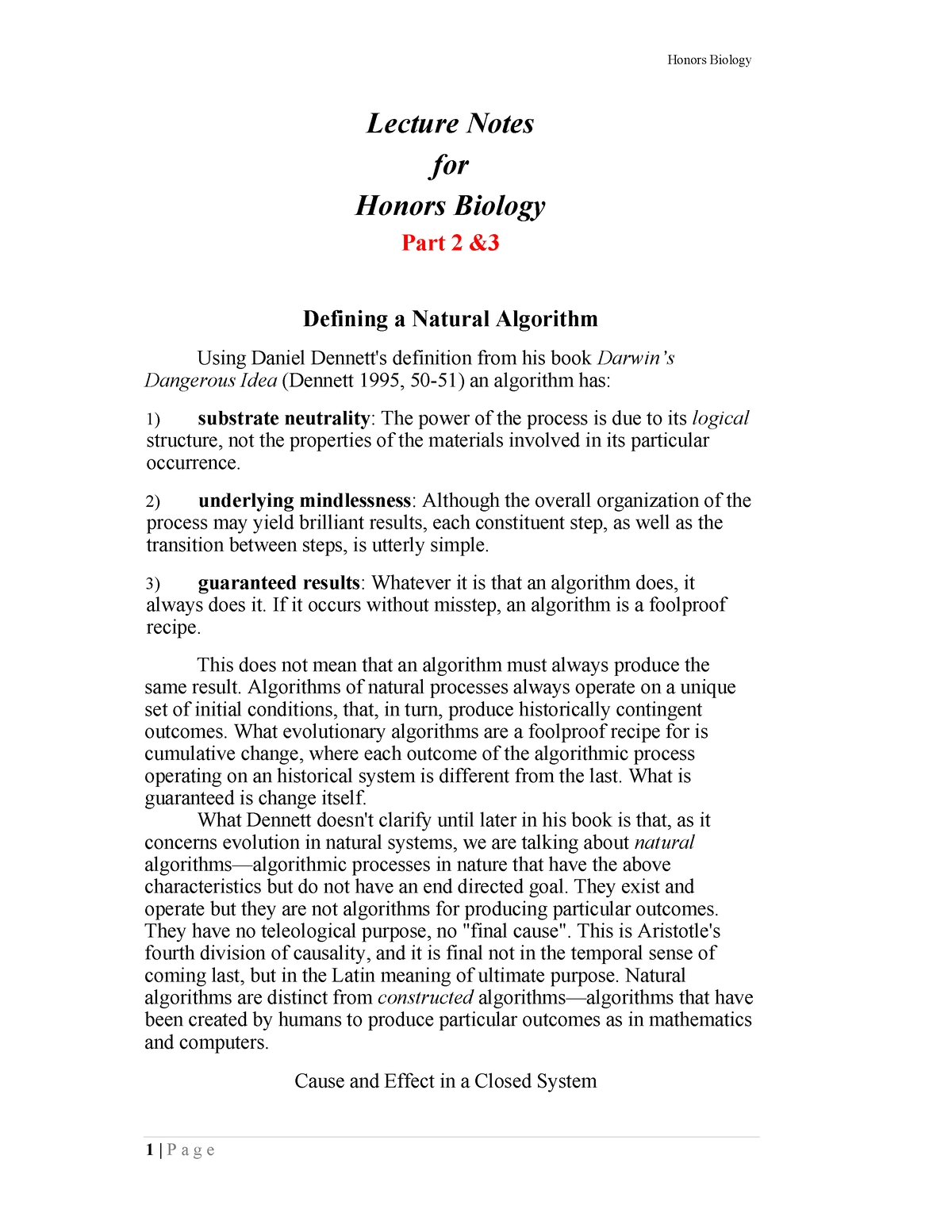 honors thesis biology