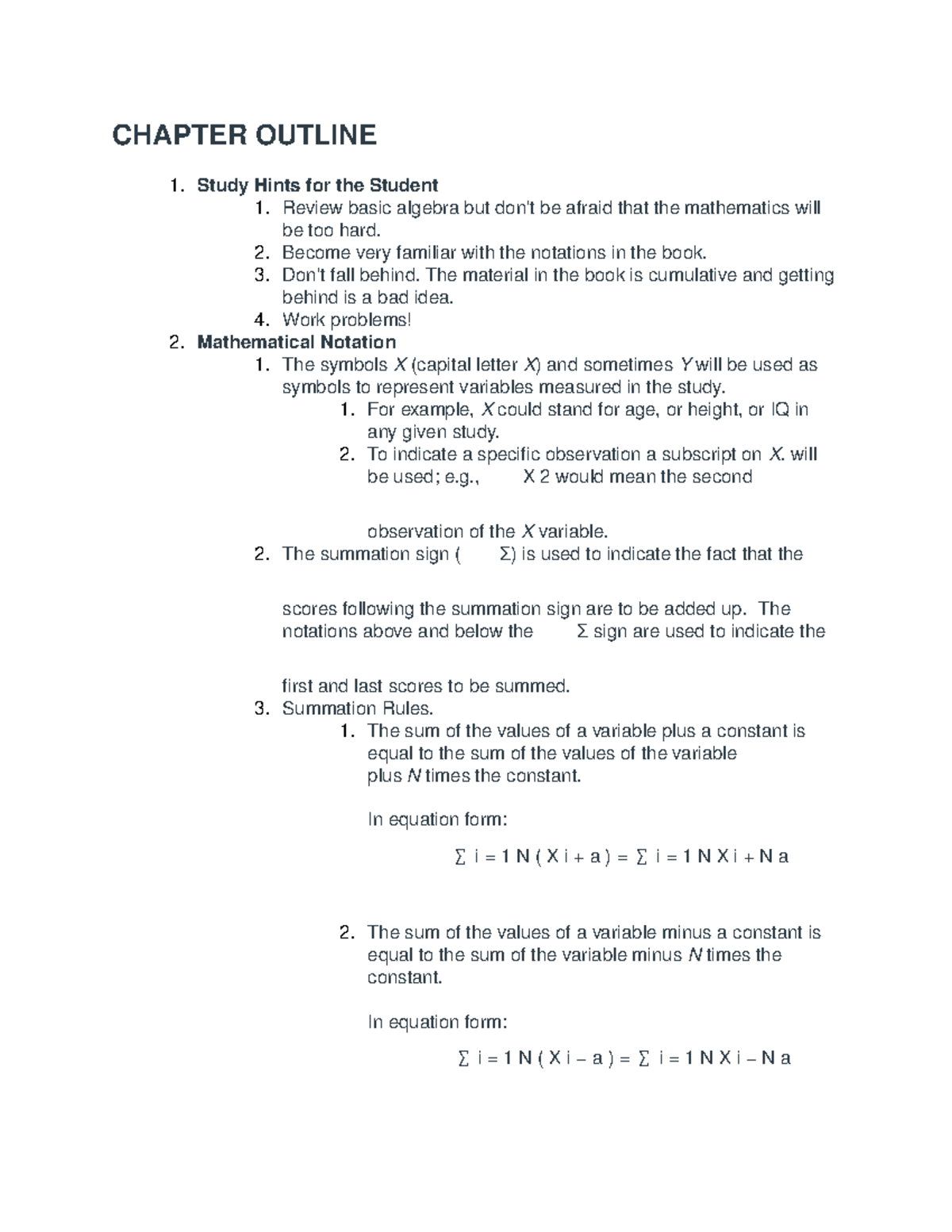 Ch2outline - CH2 outline - CHAPTER OUTLINE Study Hints for the Student ...