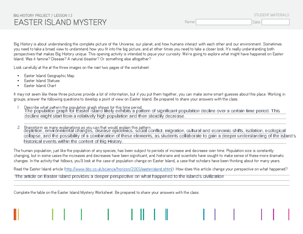 Easter+Island+Case+Study+ - Name: Date: EASTER ISLAND MYSTERY BIG ...