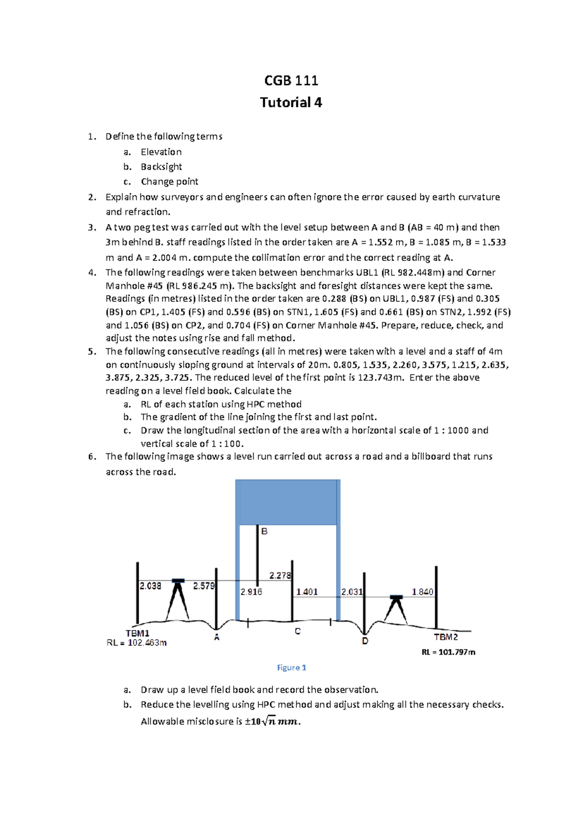 Tutorial 4 - note - CGB 111 Tutorial 4 Define the following terms a ...
