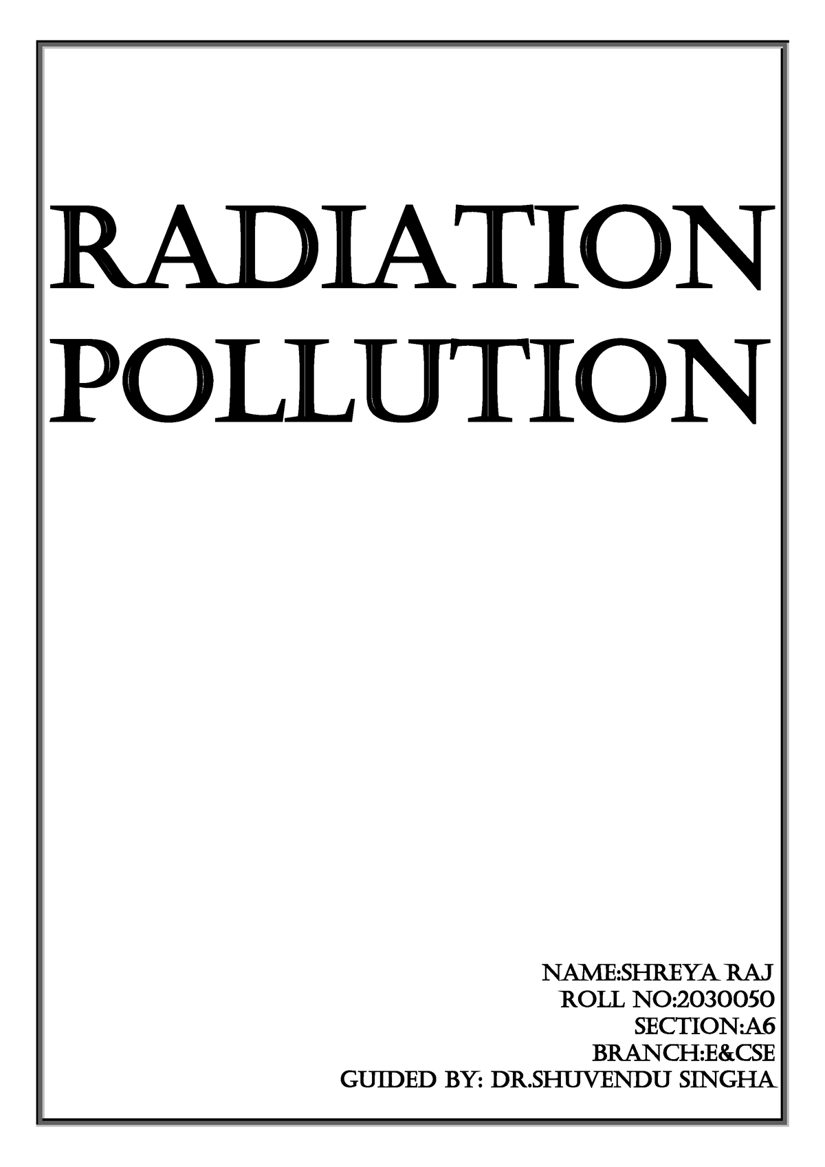 essay on radiation pollution