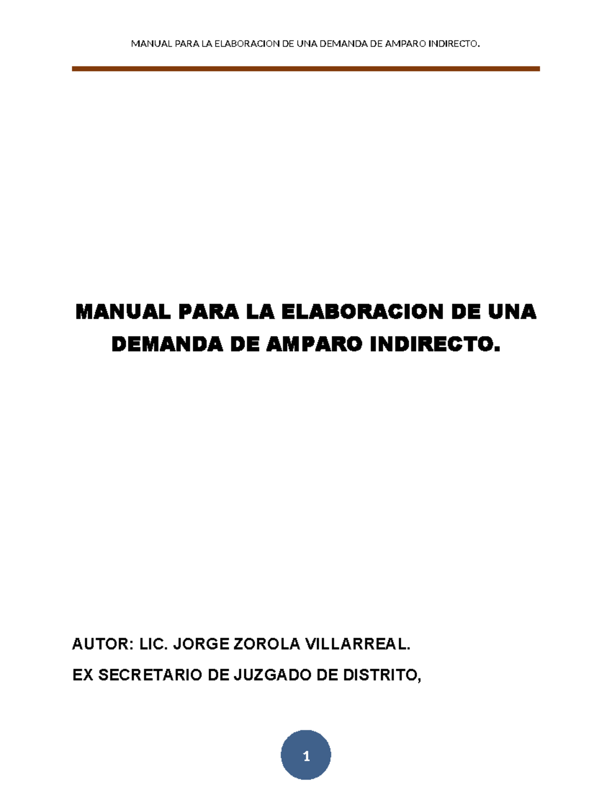Manual PARA Demanda DE Amparo MANUAL PARA LA ELABORACION DE UNA