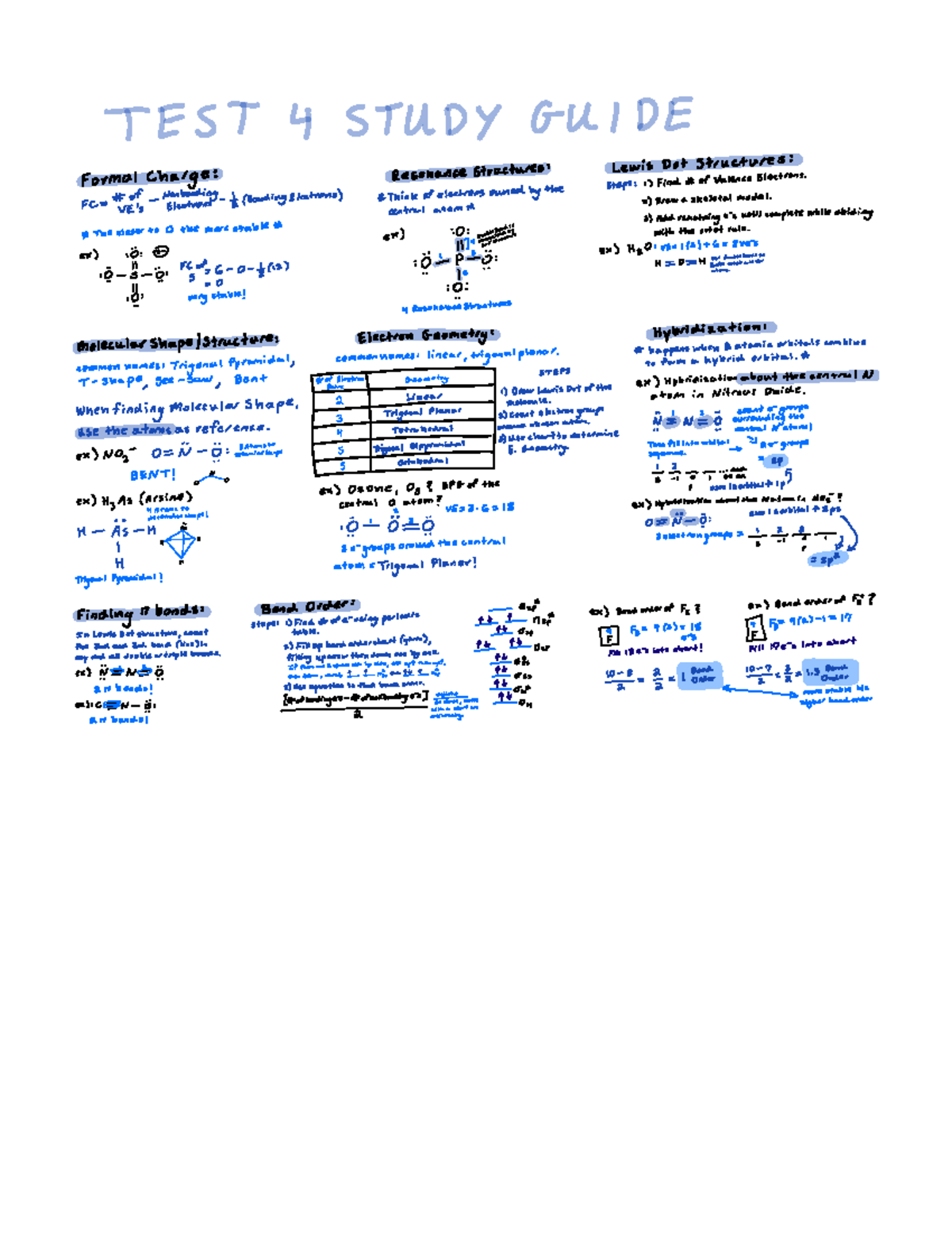 Test 4 Master Study Guide - oumalcharge steps find ofvalenceelectrons ...