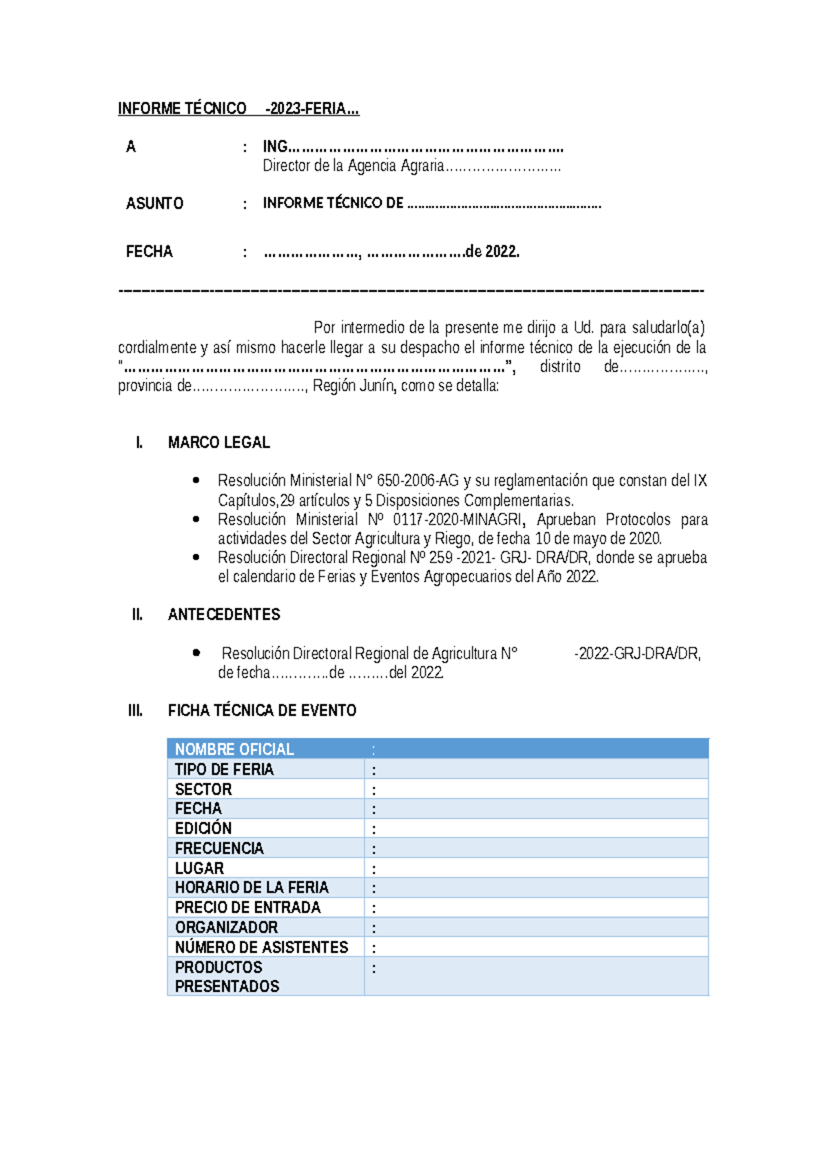 GUÍA Formatos DE Balance DE Cuenta - Ferias - INFORME TÉCNICO -2023 ...