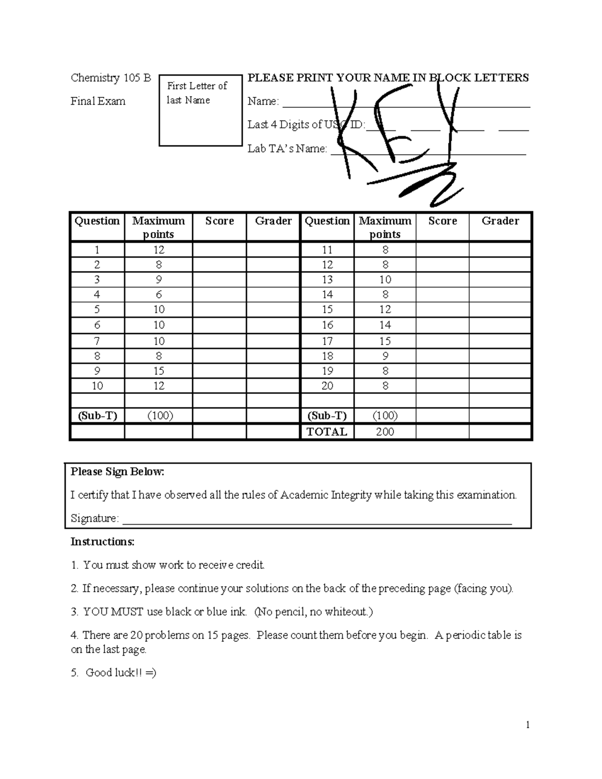 105b-final-2-notes-for-class-chemistry-105-b-please-print-your-name