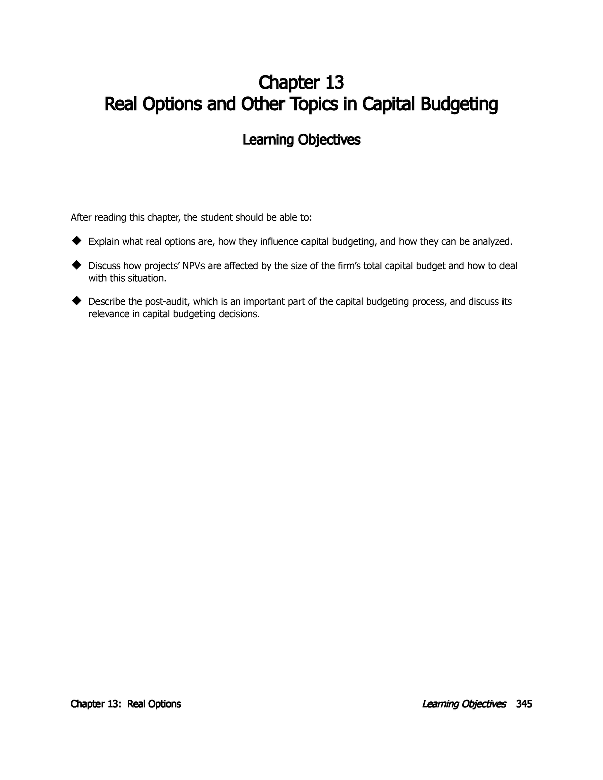 FFM12, Ch 13, IM, 01-08-09 - Chapter 13 Real Options And Other Topics ...