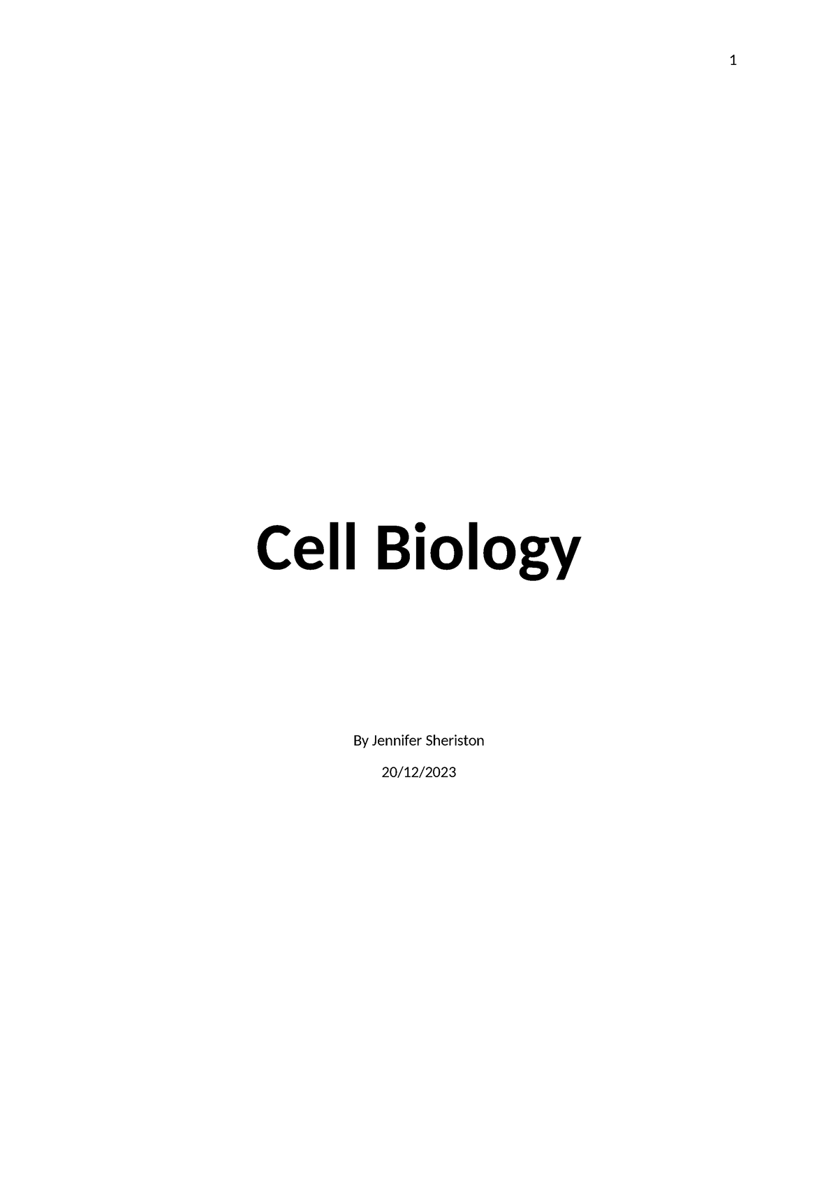 Unit 5 Cell Biology - Jennifer Sheriston - Cell Biology By Jennifer ...