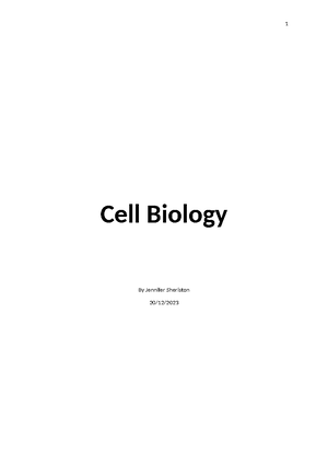 Cell Biology- Illustrated Report - Studocu