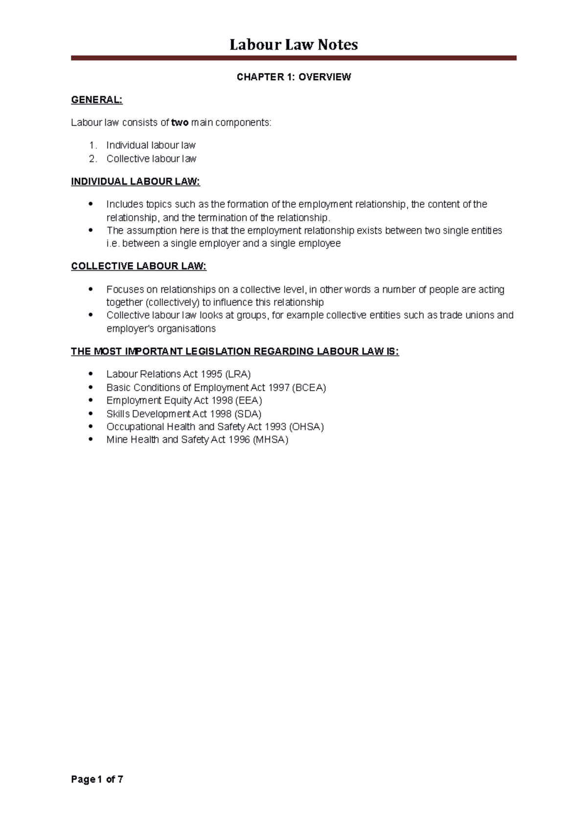 mrl3702-labour-law-notes-chapter-1-2-labour-law-rules-chapter-1