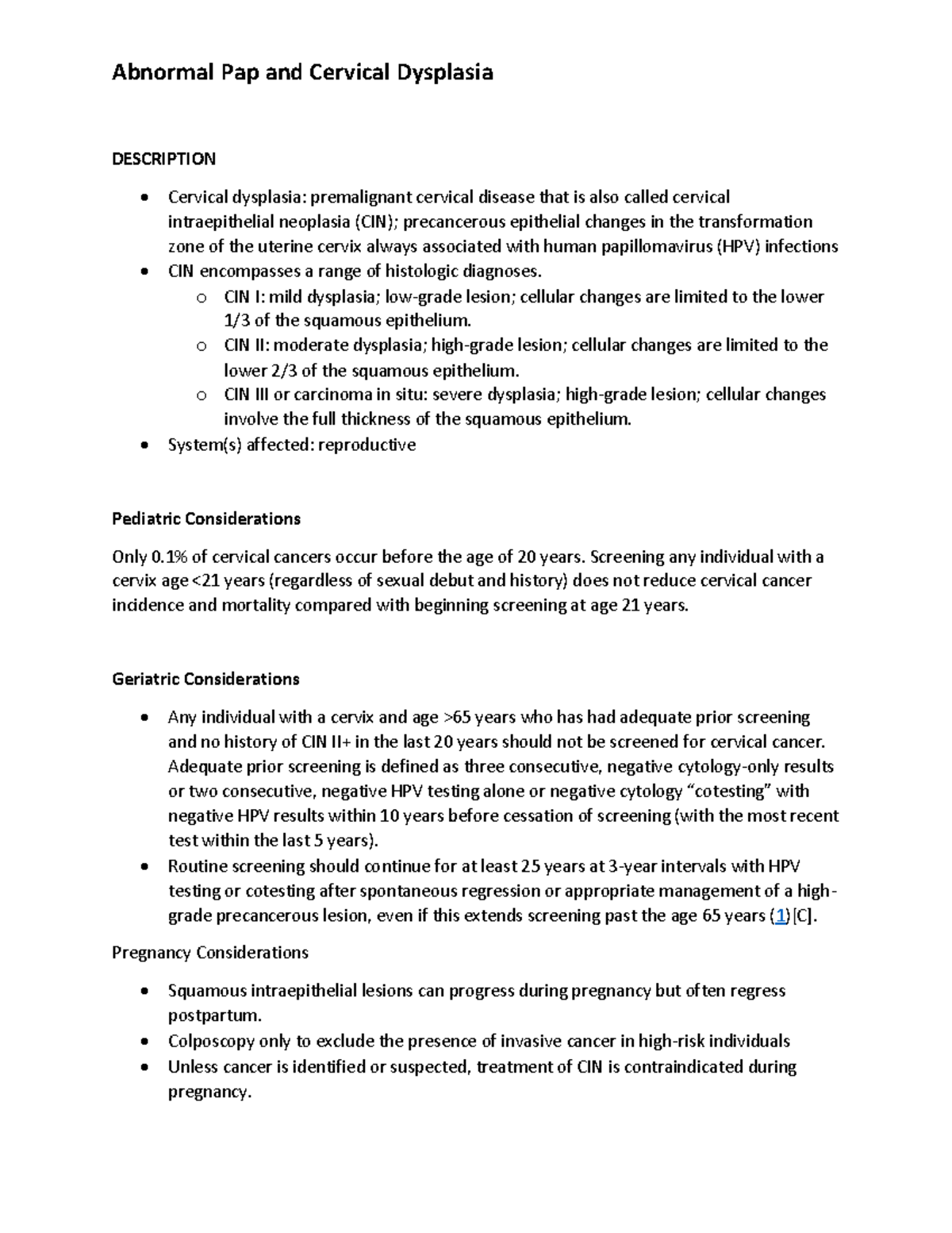 Abnormal Pap and Cervical Dysplasia - Abnormal Pap and Cervical ...