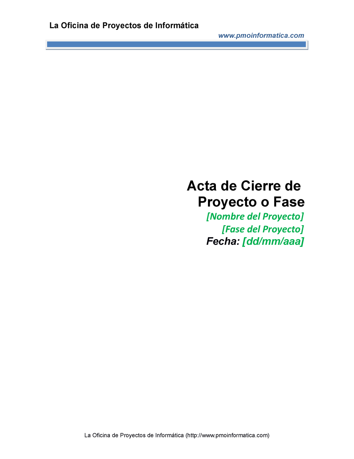 Pmoinformatica Plantilla Acta De Cierre De Proyecto O Fase Pmoinformatica Acta De Cierre De 0831