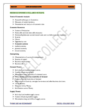ECD101- Tutorial Questions for Units 1 - 3 - ECD101: PRINCIPLES OF ...