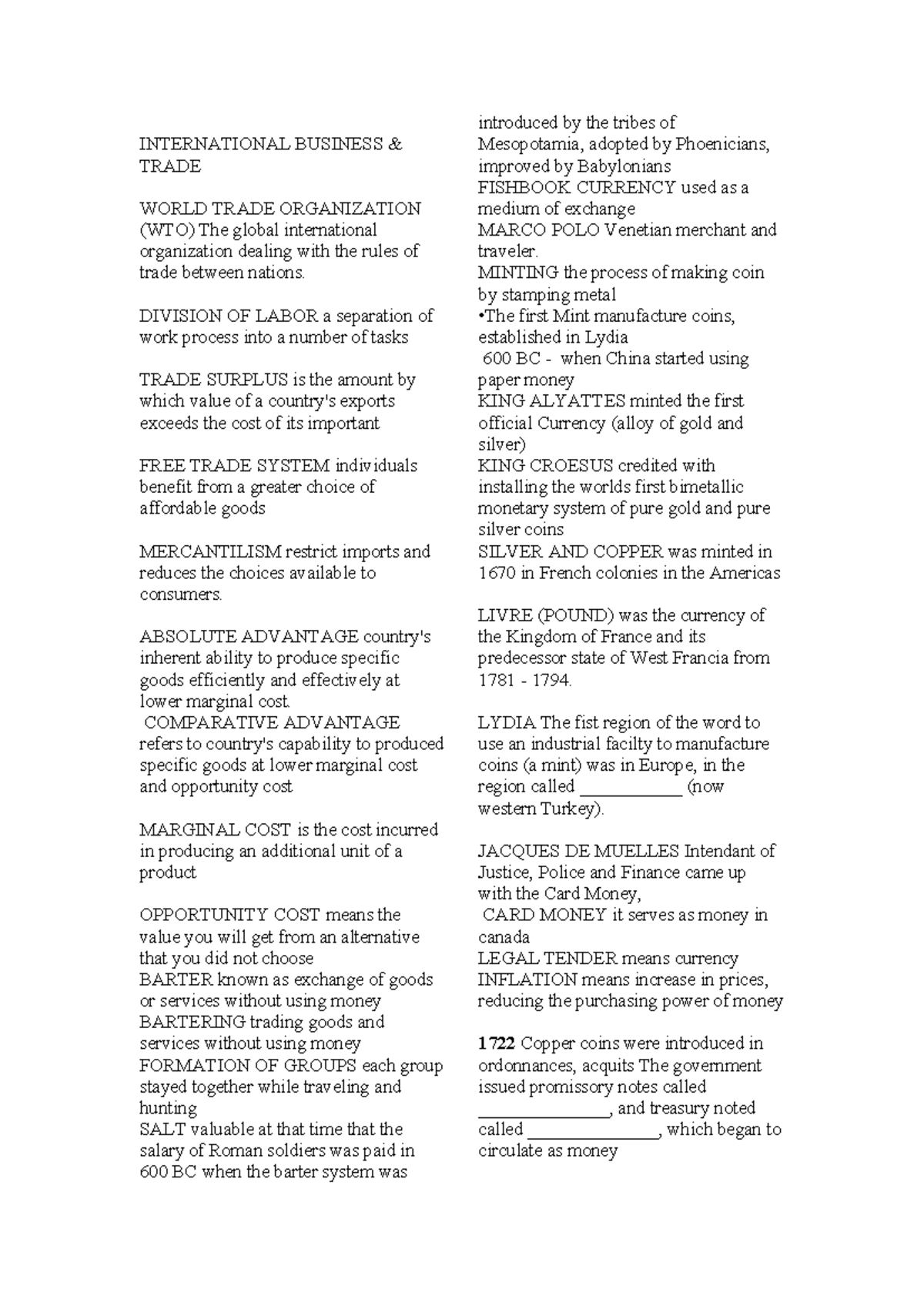 IBT Midterm Reviewer - reviewwer - INTERNATIONAL BUSINESS & TRADE WORLD ...