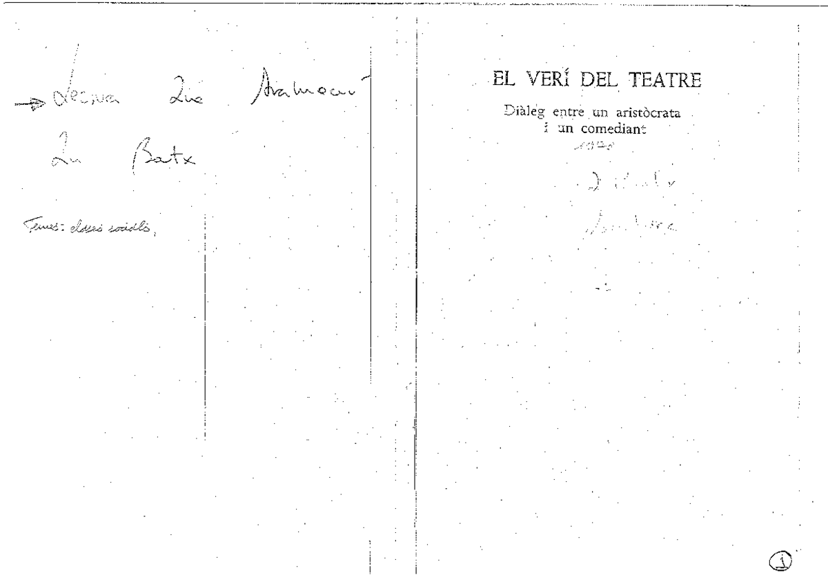 El verí del teatre - APUNTES DE CLASE - Valencià II - Studocu