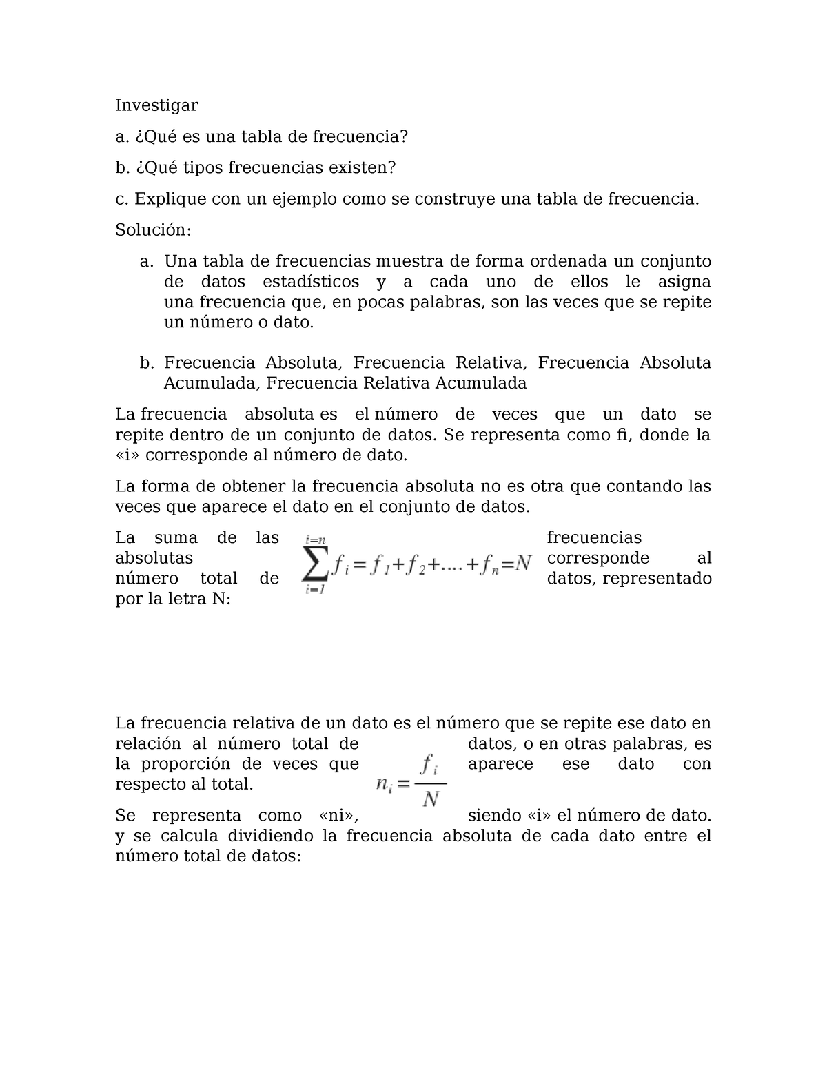 Estadisticas - Andrés - Investigar A. ¿Qué Es Una Tabla De Frecuencia ...