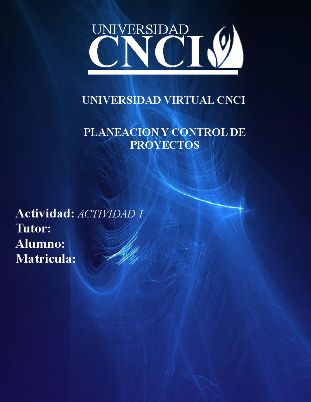 PROYECTO MODULAR - UNIVERSIDAD CNCI UNIVERSIDAD VIRTUAL CNCI PLANEACION ...