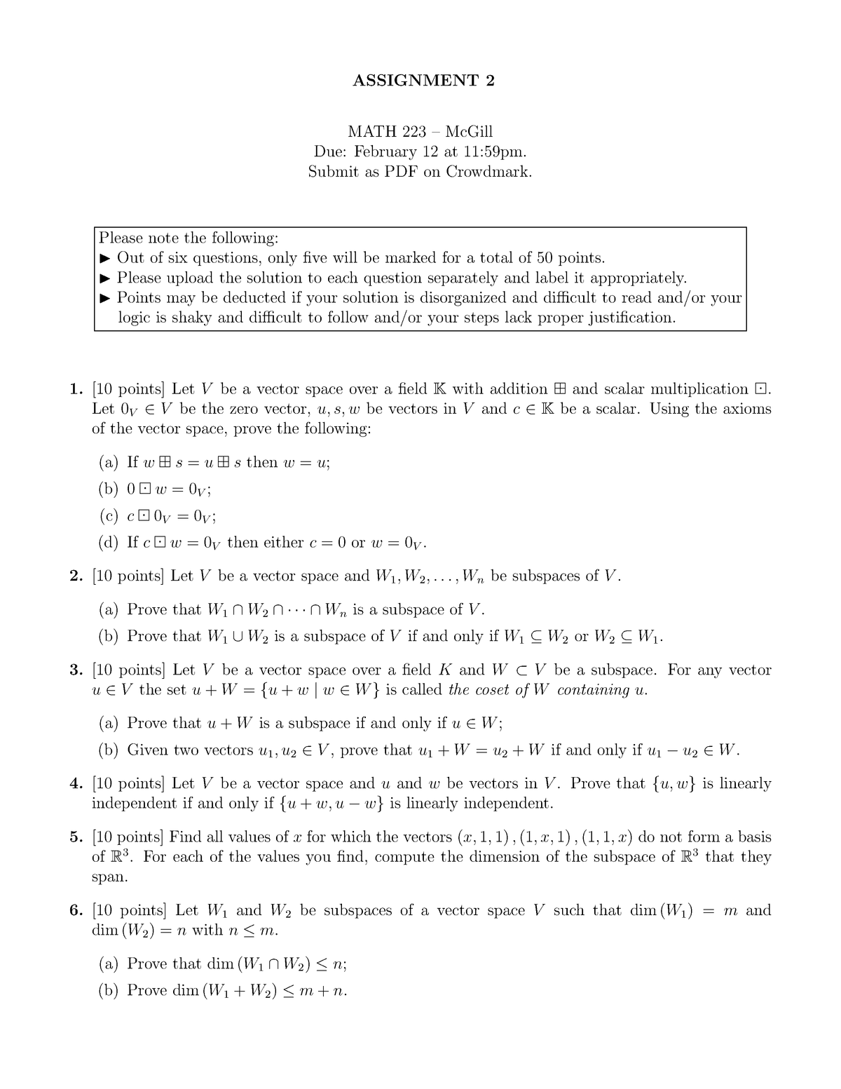 Assignment 2 As2 Math 223 Mcgill Studocu