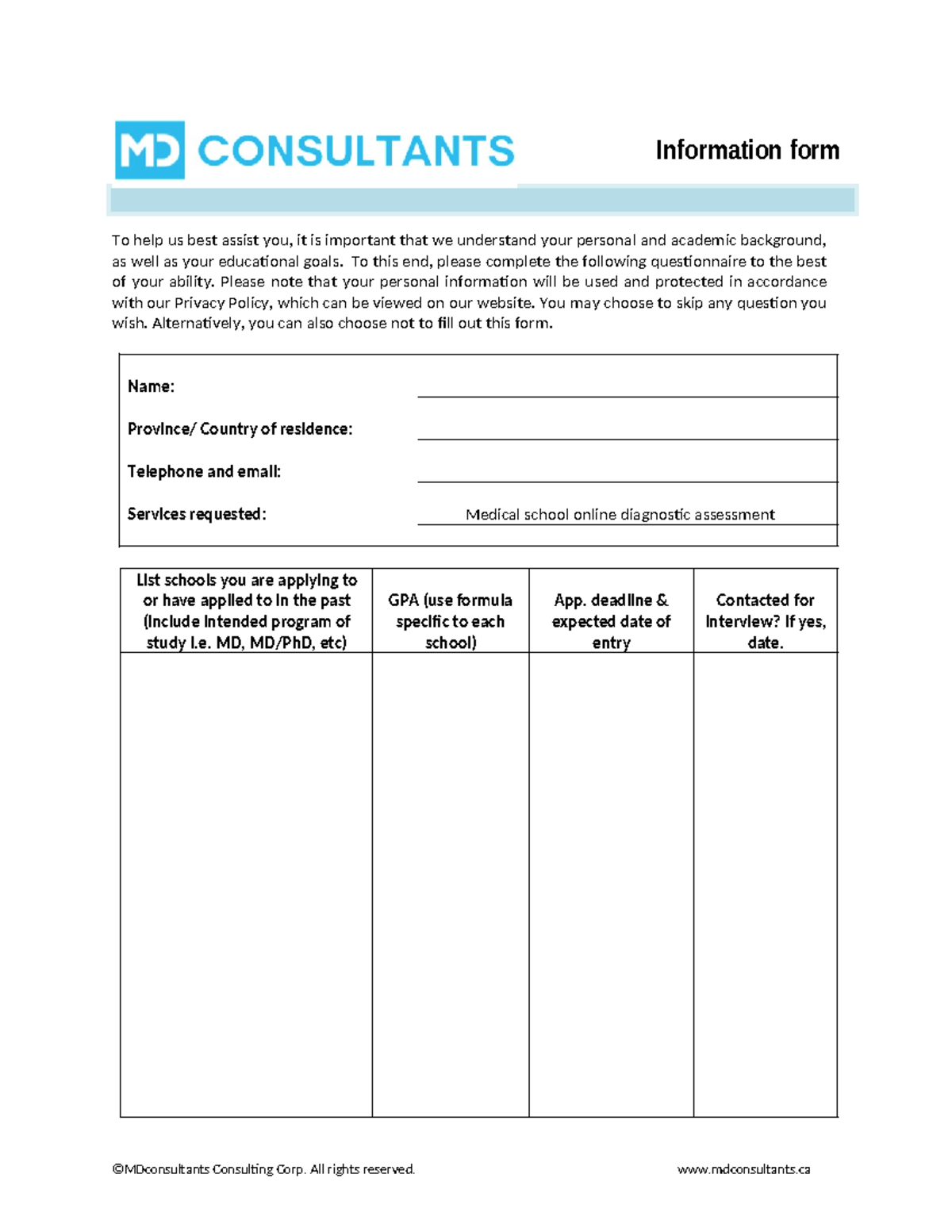 Information-Form-2020 - Information form To help us best assist you, it ...