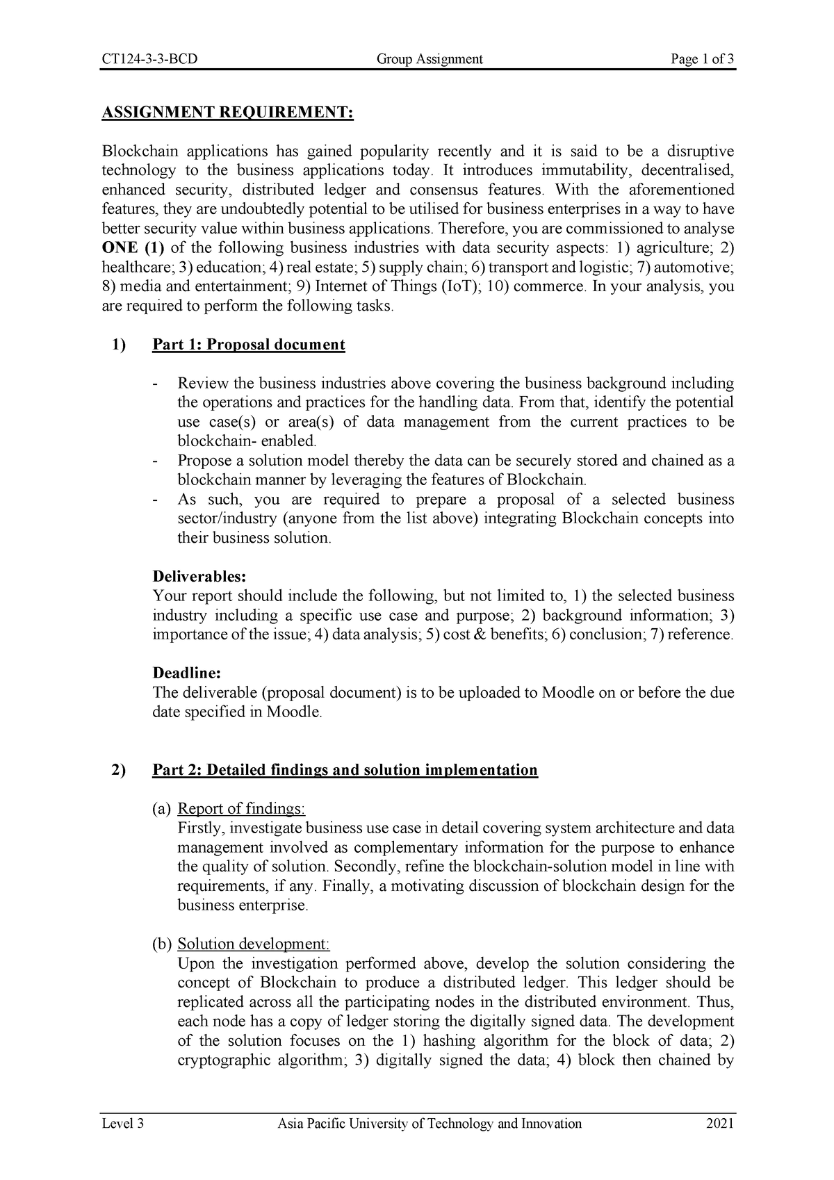 2111-bcd-Grp Assignmt Question - CT124-3-3-BCD Group Assignment Page 1 ...