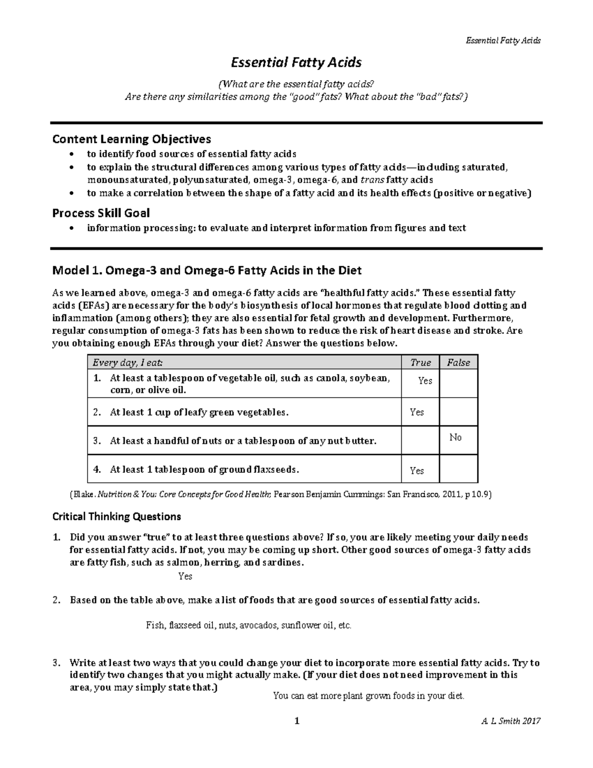 07 Essential Fatty Acids Essential Fatty Acids (What are the