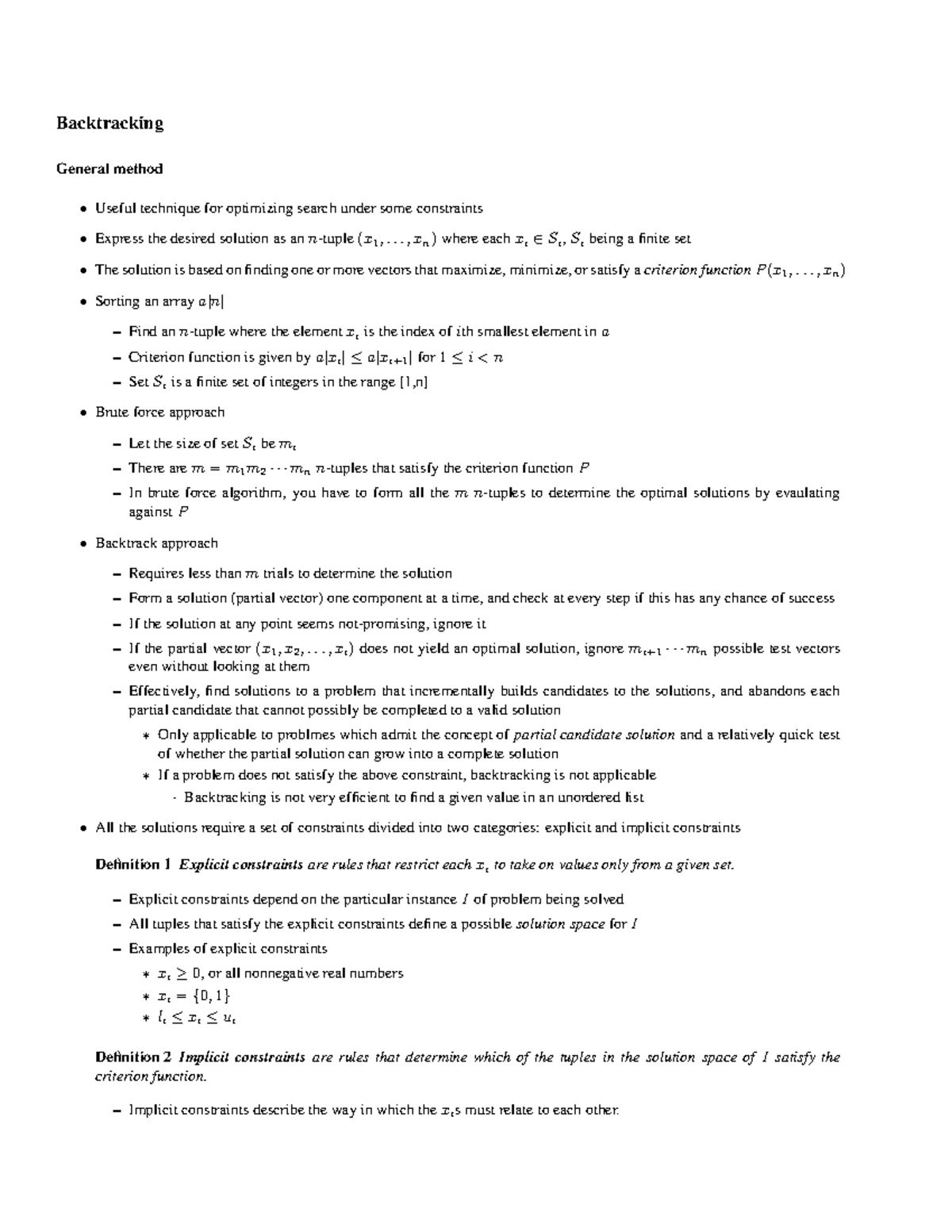 Additional notes unit III DAA - General method Useful technique for ...