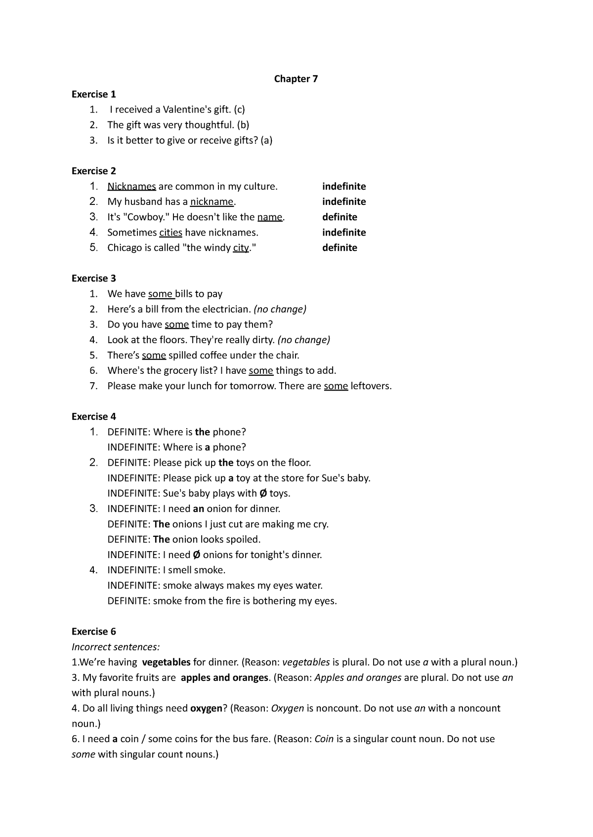 Understanding and Using English Grammar - Chapter 7 Exercise 1-18 ...