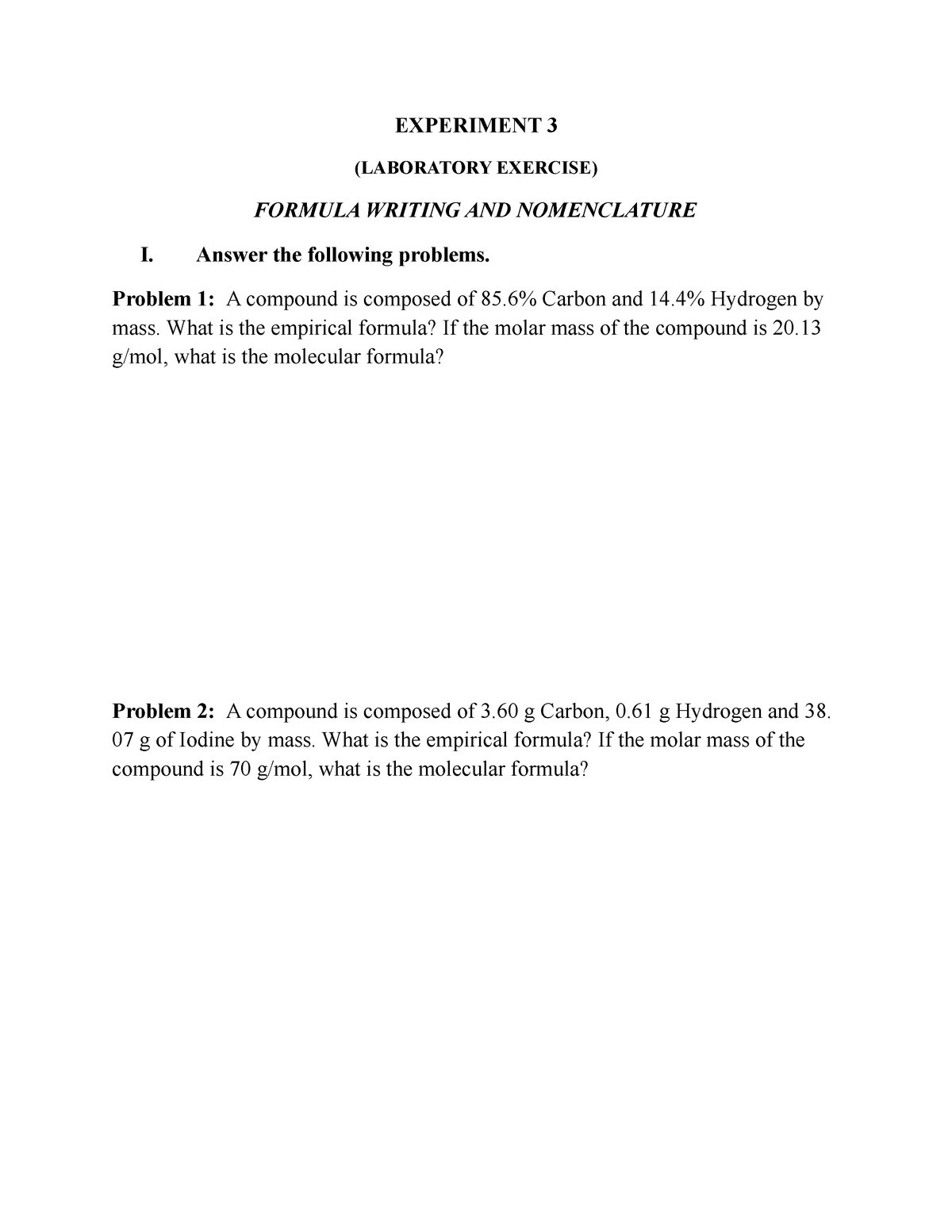 data sheet for science experiment