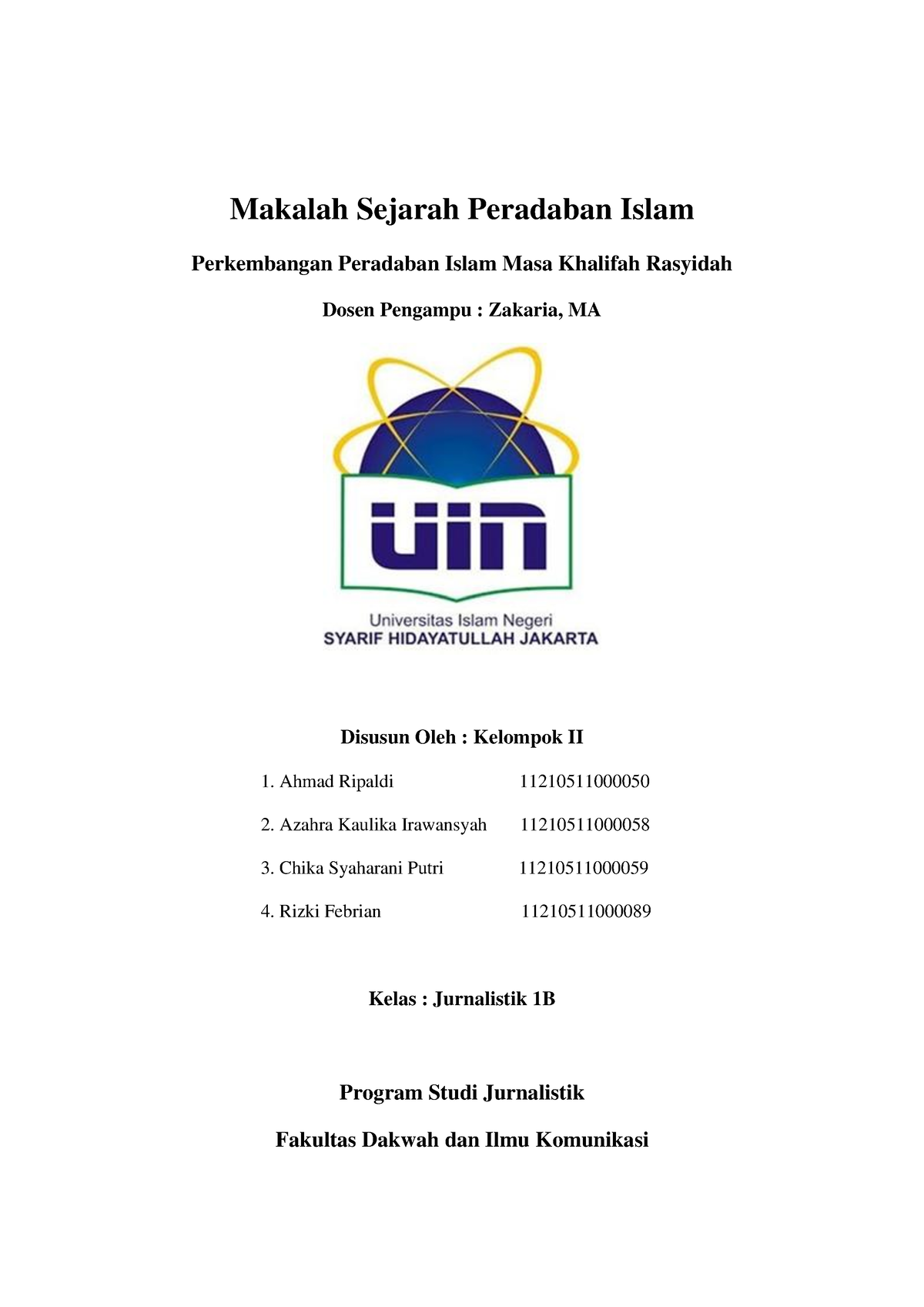 Perkembangan Peradaban Islam Masa Khalifah Rasyidah - Makalah Sejarah ...