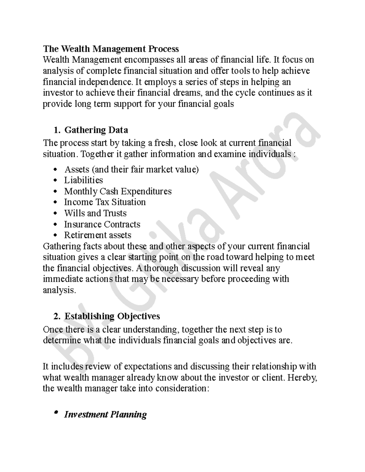 The Wealth Management Process - The Wealth Management Process Wealth ...