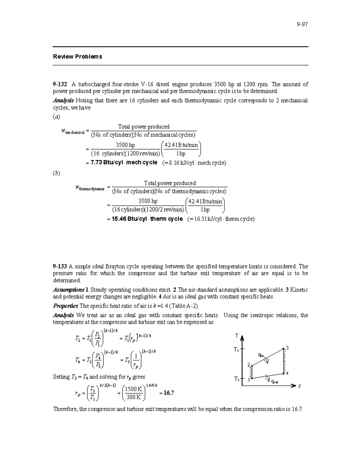 Thermo 5th Chap09 P132 - Review Problems 9-132 A turbocharged four ...