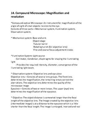 magnification and resolution of compound microscope