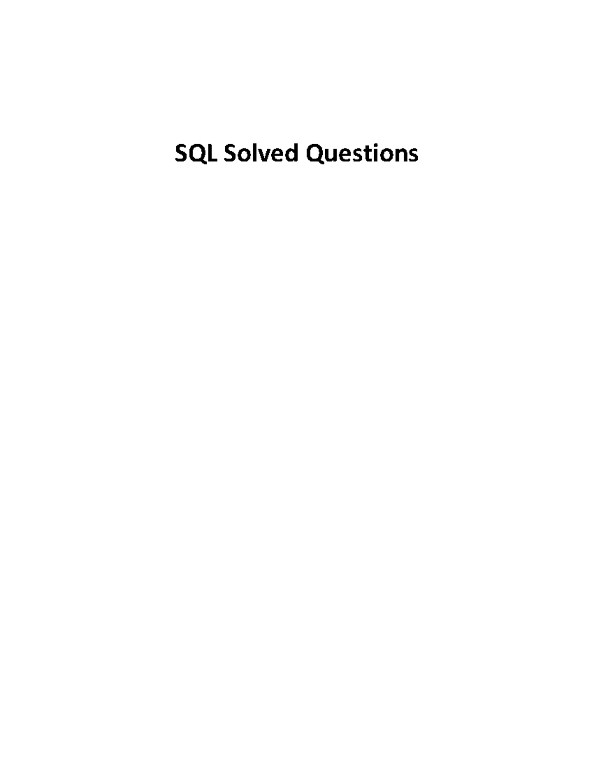 SQL Queries 1674526635 - SQL Solved Questions 1. How to select UNIQUE ...