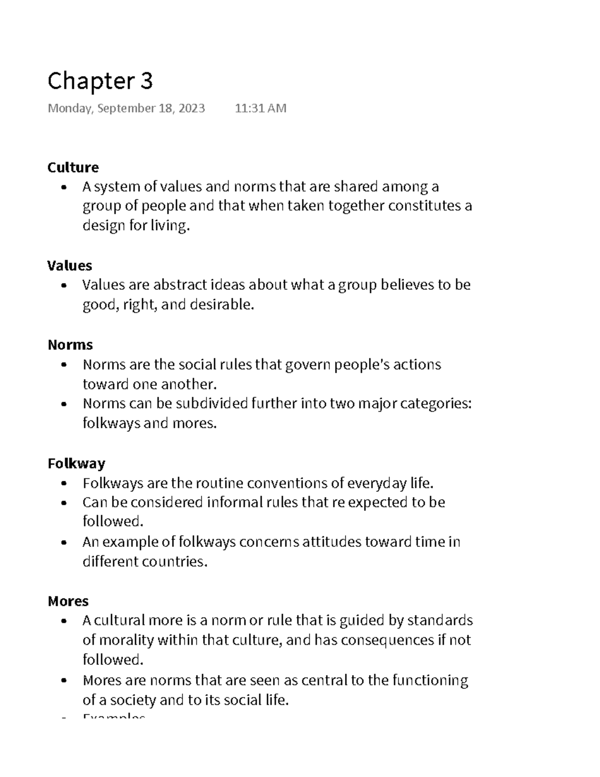 Global Business Enviorment - Chapter 3 - Culture A system of values and ...